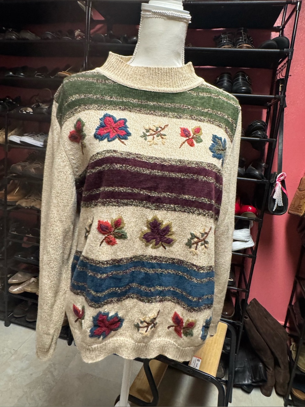 Vintage Alfred Dunner Fall Leaf Sweater Cottagecore Grandmacore Medium